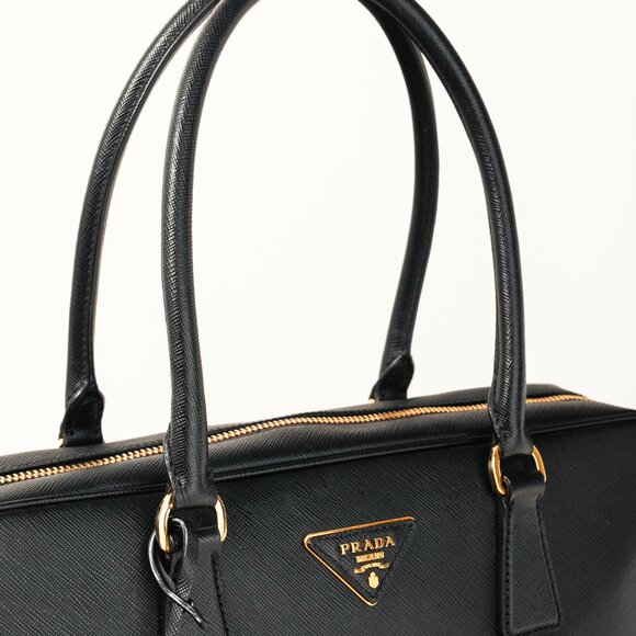 Prada Black Saffiano-Leather Top-Handle Briefcase - Picture 7 of 14